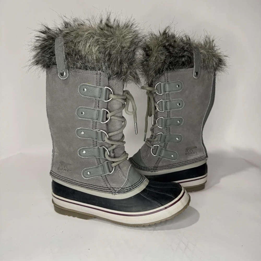 Sorel Waterproof Winter Boots Womens Size 7 Joan of Arctic Grey NL2429-052